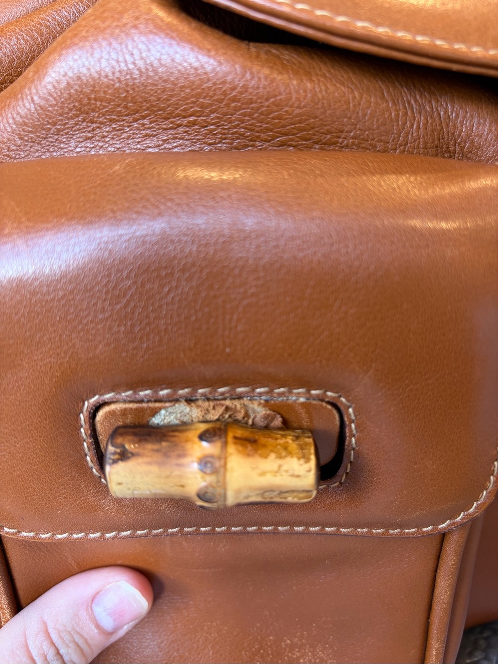Gucci Brown Leather Backpack with Bamboo Buckles - Picture 11 of 16